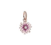 Charm Pendant Marguerite Rose Doré rose