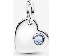 Pandora Charm Pendant Pierre Bleu Azur Cœur Gravable one size