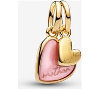 Pandora - Breloque Mère & Fille - Plaqué Or 14 carats, Nacre synthétique rose - Compatible Moments