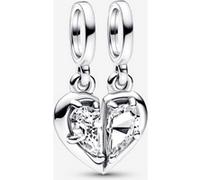 Pandora Moments Charm pendant séparable Cœur en argent sterling avec zircones cubiques transparentes