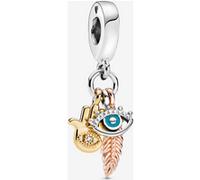 Pandora Charm Pendant Spiritualité Main de Fatma, Œil qui voit tout & Plume one size