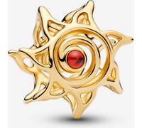 Openwork Sun 14k Gold-Plated Charm with Burnt Orange Crystal