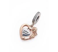 Pandora - Charme Cœur & Fleur de Rose Pendant - Femme - Accessoires - Gris - Taille: ONE Size