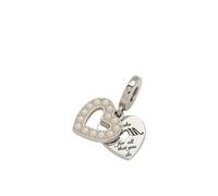 Pandora - Charme double pendant Cœur blanc nacré - Femme - Accessoires - Gris - Taille: ONE Size