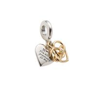 Pandora - Charme Double Pendant "Maman" en Or et Argent- Gravable- Diamant de Laboratoire - Femme - Accessoires - Multicolore - Taille: ONE Size