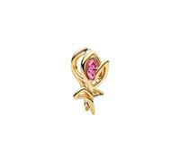 Pandora Charm Tulipe ajourée – Plaqué or 14 carats, zircone rose, compatible Moments – 764555C01