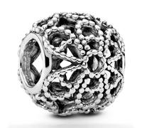 Charm Fleur Ajouré Perlé Pandora Moments Argent