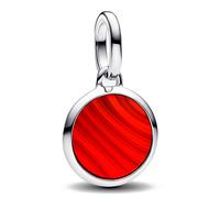 Pandora Mini Charm Médaillon Gravable Verre de Murano Rouge one size