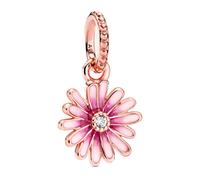 Charm Pendant Marguerite Rose Doré rose
