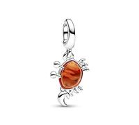Pandora Charm pendentif Disney La Petite Sirène Sébastien le Crabe argent verre Murano orange