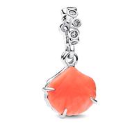 Pandora Moments 793821C01 Breloque double coquillage corail en argent sterling compatible avec les pendentifs Me and Moments, 5,2x13,1x11,2 mm, Argent sterling, Zircone cubique