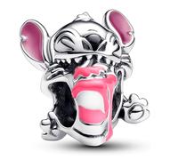 Pandora Charm Disney Stitch et gâteau d’anniversaire en argent sterling avec émail rose, violet, bleu et noir