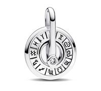 Pandora ME Charm médaillon Roue du zodiaque en argent sterling avec zircones cubiques transparentes