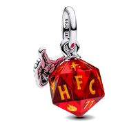PANDORA Stranger Things Hellfire Club 793564C01 Breloque cube en argent sterling avec verre de Murano compatible avec les bracelets Moments, Rot, Argent sterling, Pas de gemme