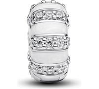 PANDORA Moments 793785C01 Breloque à Clip en Argent Sterling avec zircones Compatible avec Les Bracelets Moments, 9,2x9,2x4,7 mm, Argent Sterling, Zircone cubique