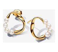 Pandora Clous d’Oreilles Cercle de Forme Organique & Perles de Culture d'Eau Douce Traitées one size