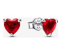 Pandora Clous d’Oreilles Cœur Rouge Argent Massif one size