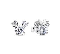 Pandora Clous d’oreilles Disney Mickey et Minnie forme tête de Mickey et Minnie en argent sterling avec zircones cubiques transparentes