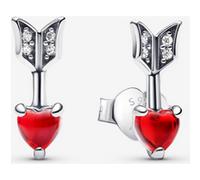 Pandora Clous d’Oreilles Flèche & Cœur en Verre de Murano Argent Massif one size