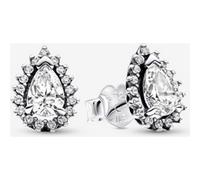 Pandora Clous d’Oreilles Halo Poires Scintillantes Argent Massif one size