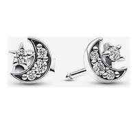Pandora Clous d’Oreilles Lunes & Étoiles Scintillantes Argent Massif one size