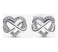 Pandora Clous d'Oreilles Cœur Infini Scintillants Argent Massif one size