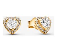 Pandora Clous d'Oreilles Cœurs Scintillants en Relief Métal doré à l'Or 14 carats one size