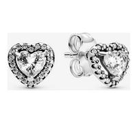 Pandora Clous d'Oreilles Cœurs Surélevés Argent Massif one size