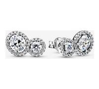 Pandpra Timeless 293774C01 Boucles d'oreilles souples en argent sterling avec zircone, 3x7,8x12,2 mm, Argent sterling, Zircone cubique