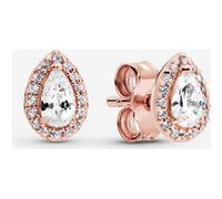 Pandora Clous d'Oreilles Halo Goutte Métal doré à l'Or Rose 14 carats one size