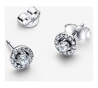 Pandora Clous d'Oreilles Halo Pavé Rond Argent Massif one size