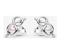 PANDORA Moments 293761C01 Boucles d'oreilles nœud Infini en Argent Sterling avec zircone, 5,1x5,6x13,5 mm, Argent Sterling, Zircone cubique