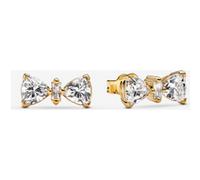 Pandora Timeless 263507C01 Boucles d'oreilles en forme de nœud scintillant en argent sterling avec alliage plaqué or et zircone, Klar, Argent sterling, Zircone cubique