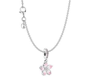 PANDORA Coffret cadeau collier et pendentif fleur de cerisier en argent pour femme, bijou élégant et idée cadeau raffinée, 68304