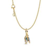 PANDORA Coffret cadeau collier femme, collier cigale doré, ensemble de bijoux, chaîne ancre avec pendentif breloque, orné de zirconiums cubiques, numéro de lot 21777 45 cm