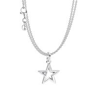 PANDORA Coffret cadeau comprenant un collier à deux rangs, une étoile scintillante, argenté, un bijou moderne et polyvalent avec chaîne et pendentif pour femme 68626