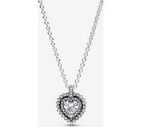 Collier avec Pendentif - PANDORA - Halo Cœur Scintillant - Argent Sterling - 45 cm - Oxyde de Zirconium