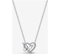 Pandora Collier Moments 394477C01-45 – pendentif cœur & papillon argent 925 zircone 45 cm