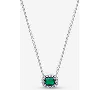 Pandora Collier avec Pendentif Halo Vert Scintillant Rectangulaire 45 cm