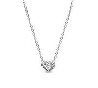 Pandora Collier Cœur en argent sterling avec zircones cubiques transparentes, 45