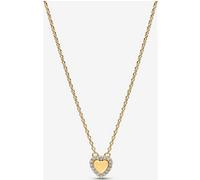Pandora Collier Cœur Halo Gravable Doré 45 cm