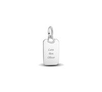 PANDORA Collier Engravable Rectangle Sterling Silver Pendant 398611C00 Marque, taille unique, Métal, Pas de gemme