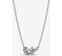 Pandora Collier Lune et Étoiles - Argent sterling, zircones cubiques transparentes - 45