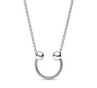 Pandora Collier maille serpent avec pendentif fer à cheval en argent sterling, 45
