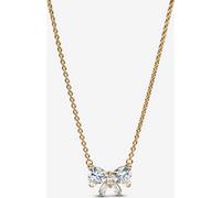 PANDORA Timeless 363508C01-45 Collier avec nœud scintillant en argent sterling avec alliage plaqué or et zircone Taille 45 cm, 45 cm, Argent sterling, Zircone cubique