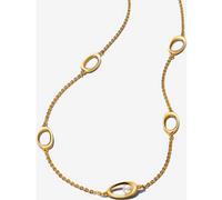 Pandora Essence 363883C01-45 Collier en argent sterling plaqué or 14 carats avec perle de culture ovale et traitée de forme organique, taille : 45 cm