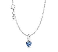 PANDORA Collier pour femme avec pendentif cœur chakra bleu, argent Lot,