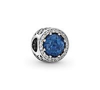 Pandora Colours Charm abstrait en argent avec cristaux et zircones cubiques transparentes, bleu clair de lune