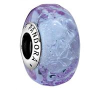 Pandora Charm Vague – Argent sterling – Verre de Murano irisé lavande