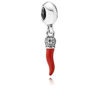 Pandora Corno Good Luck Silver Dangle with Red Enamel